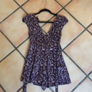 Floral romper with open back